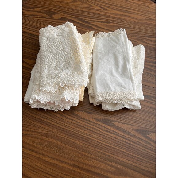 Lace and crocheted table runners dresser covers set of seventeen - Picture 1 of 16